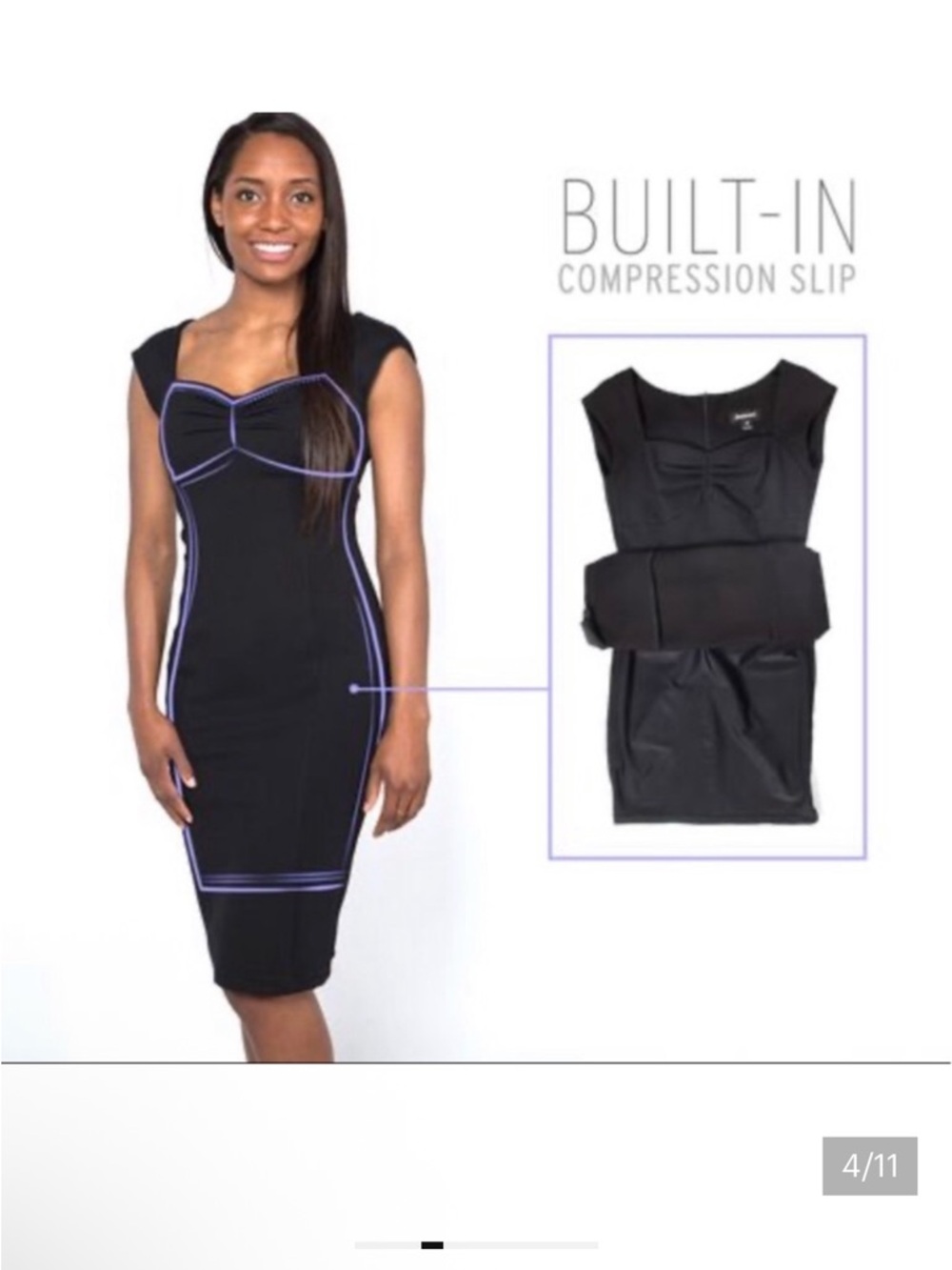NWT Betabrand BeautiFULL Shapewear Dress Black L - Picture 3 of 6